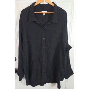 Aritzia Little Moon Button-Up Sail Shirt Size L Gauzy Oversized Organic Cotton